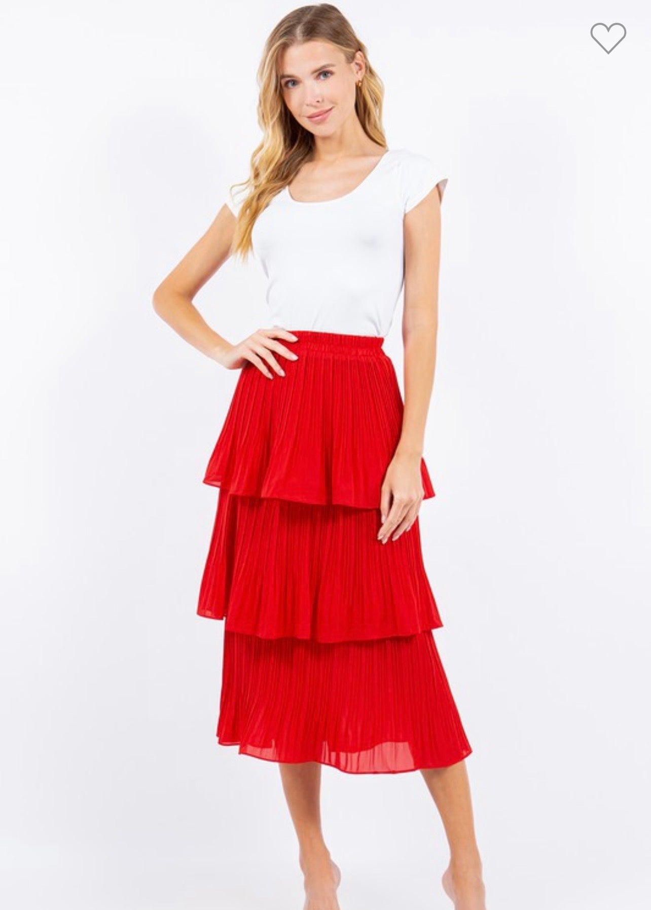 Multi Tiered Chiffon red skirt